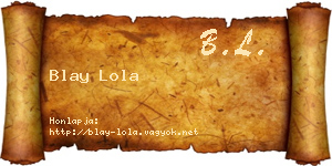 Blay Lola névjegykártya